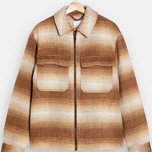 Topman Brown Fade Check Shacket